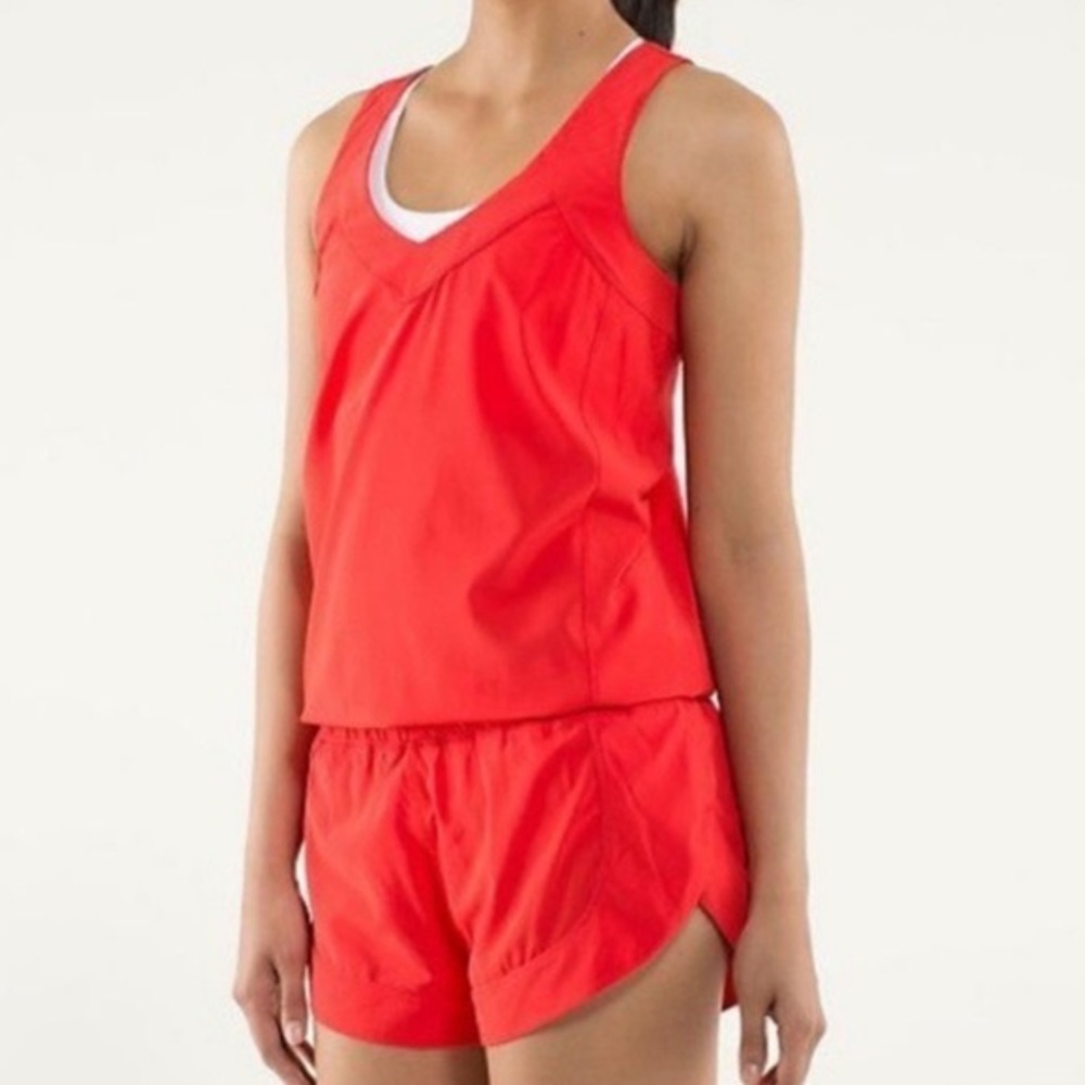 Lululemon speedy runsie romper jumpsuit red size 4